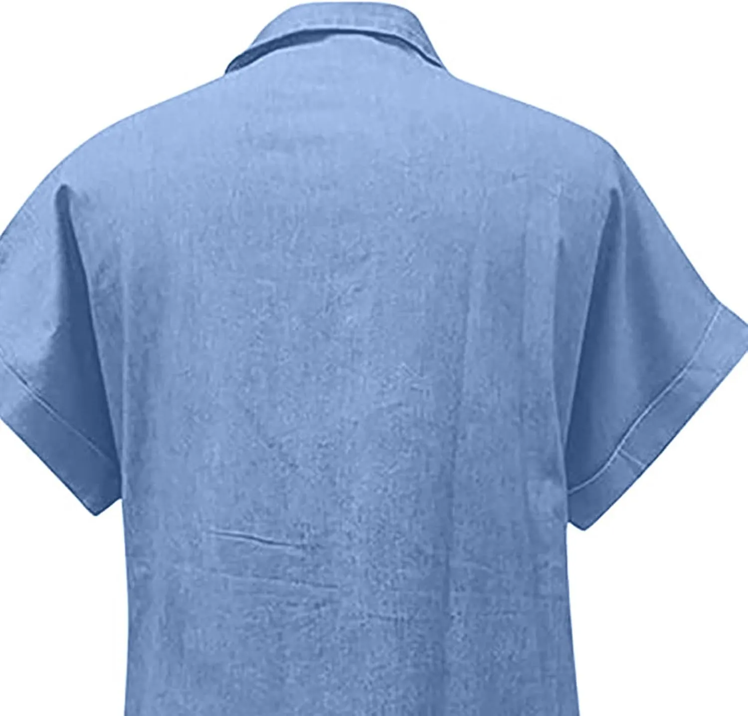 Denim Shirt Dress Women Summer Trendy Denim Dress with Pockets Denim Button Down Jean Shirt Dresses Tshirt Mini Dress