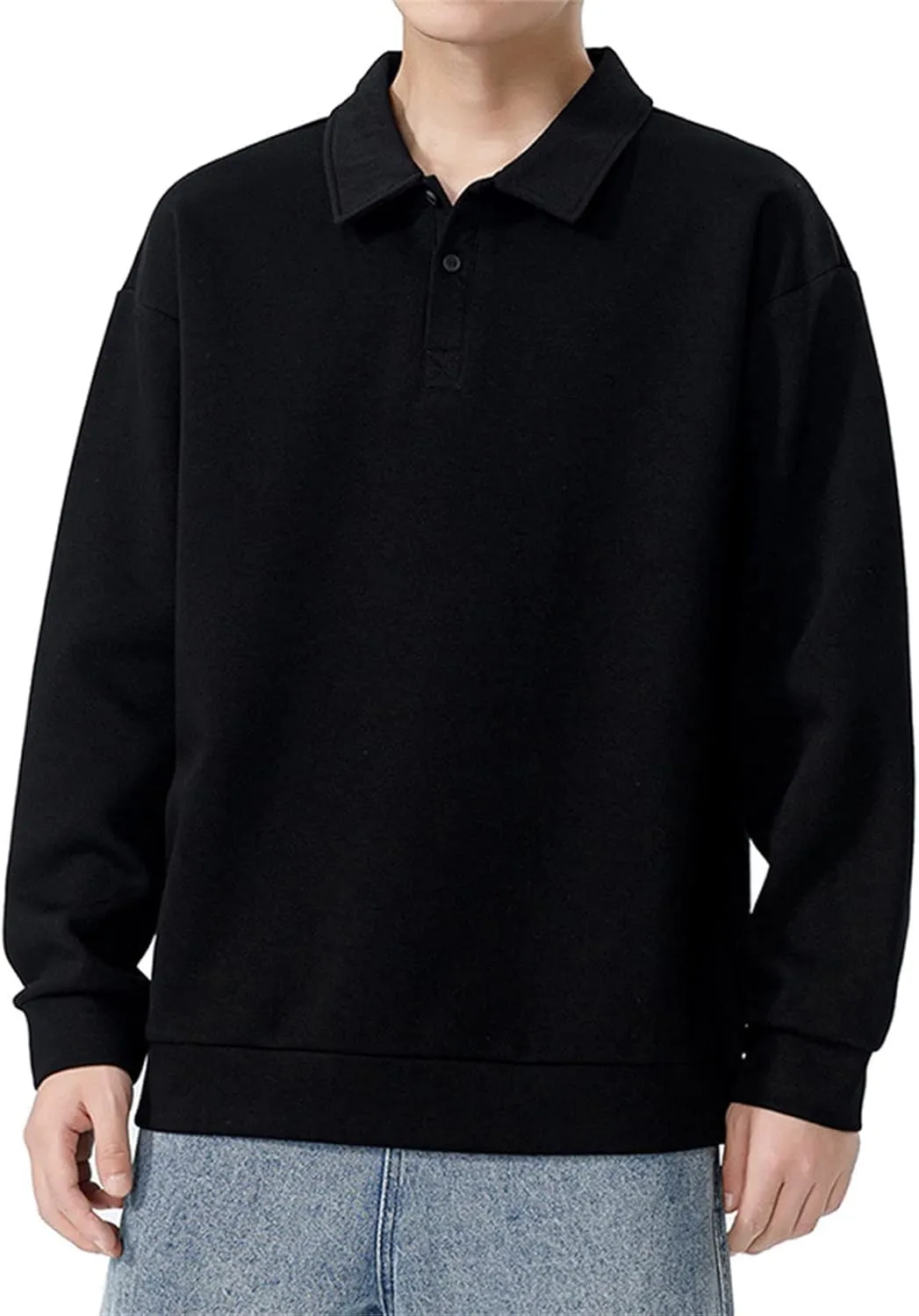 DGHM-JLMY Men's Casual Long Sleeve Polo Shirt Lapel Shirt Casual Slim Fit Tee Polo Shirt Quick Dry Performance