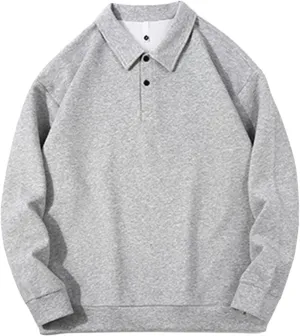 DGHM-JLMY Men's Casual Long Sleeve Polo Shirt Lapel Shirt Casual Slim Fit Tee Polo Shirt Quick Dry Performance