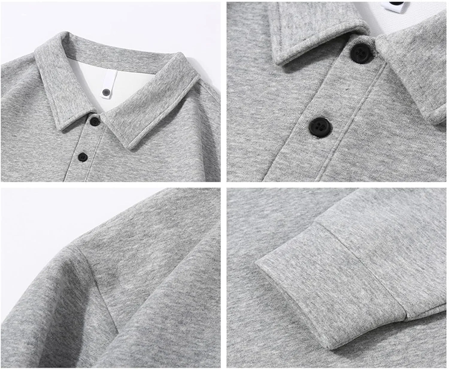 DGHM-JLMY Men's Casual Long Sleeve Polo Shirt Lapel Shirt Casual Slim Fit Tee Polo Shirt Quick Dry Performance