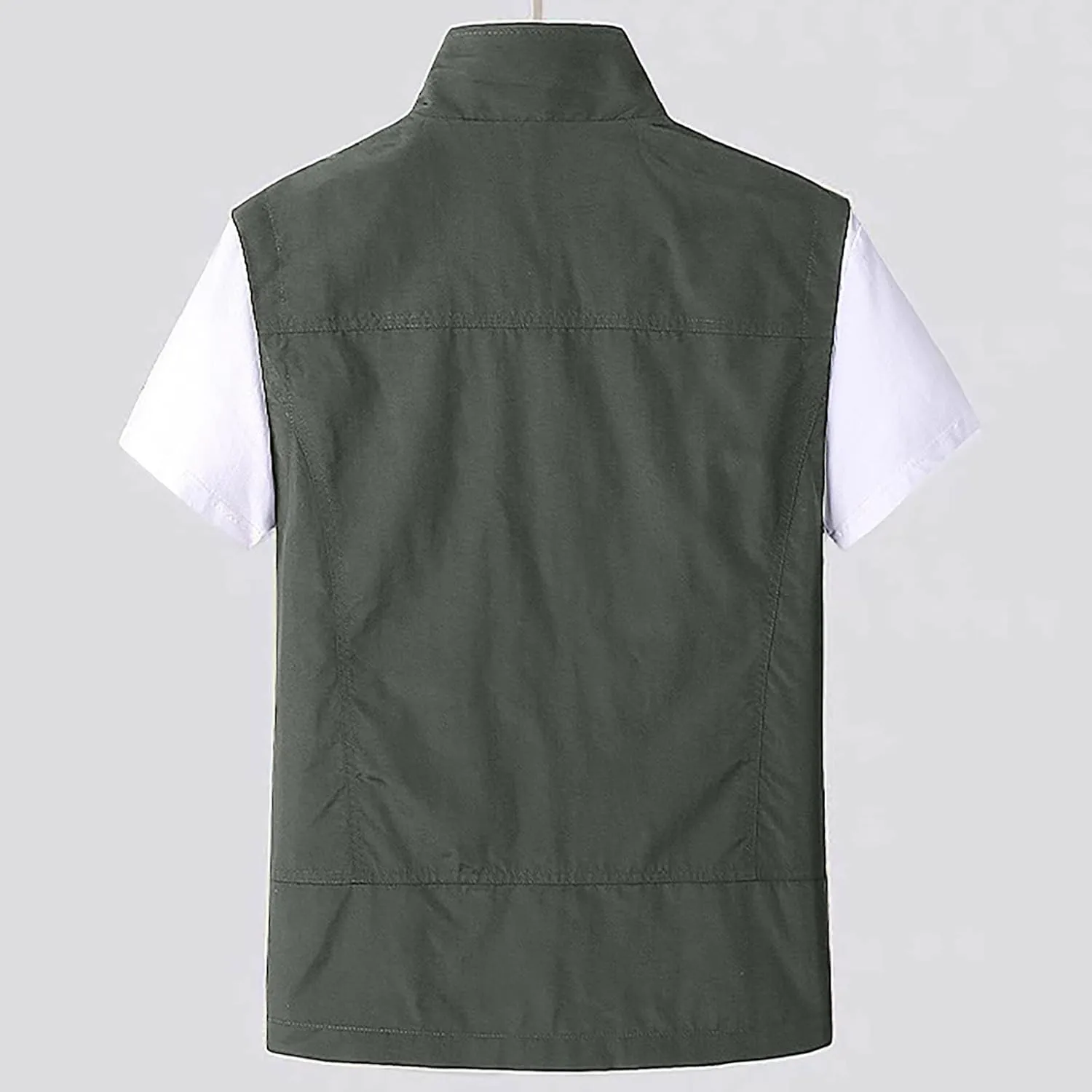 Dgoopd Lightweight Vest for Men Sleeveless Travel Hiking Casual Vest with Zipper Pockets