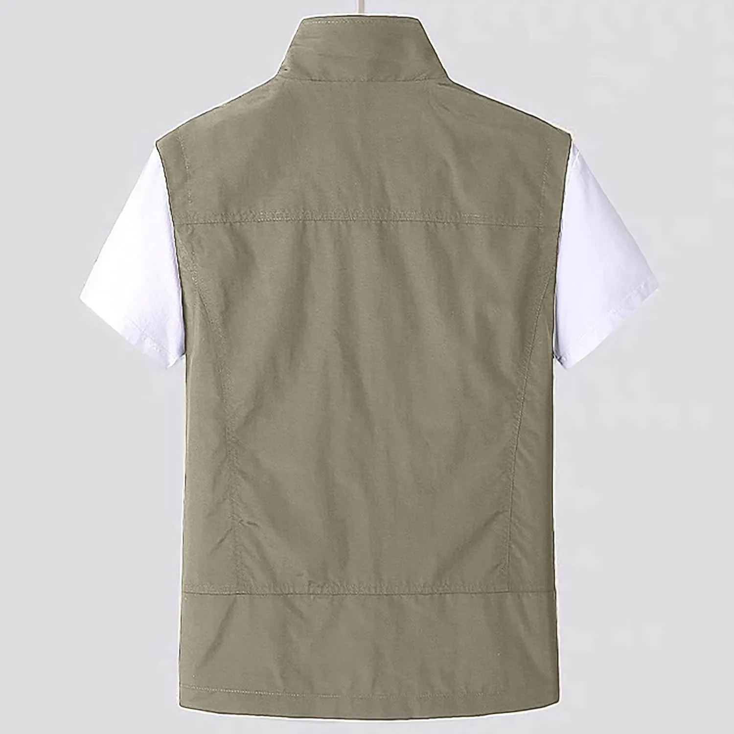 Dgoopd Lightweight Vest for Men Sleeveless Travel Hiking Casual Vest with Zipper Pockets