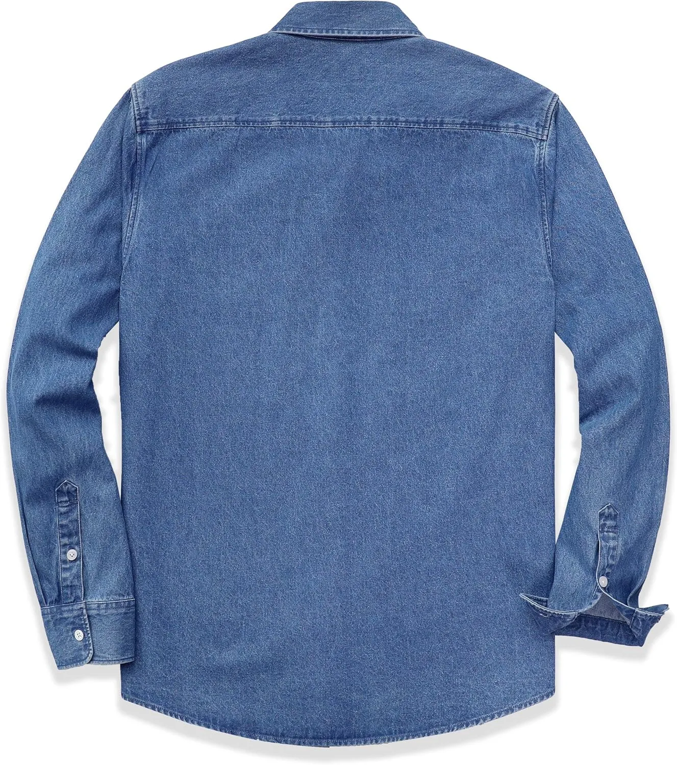 Dubinik? Denim Shirt Men Mens Denim Shirts Long Sleeve Mens Denim Button Down Shirt Cotton Regular Fit Casual Work Shirts