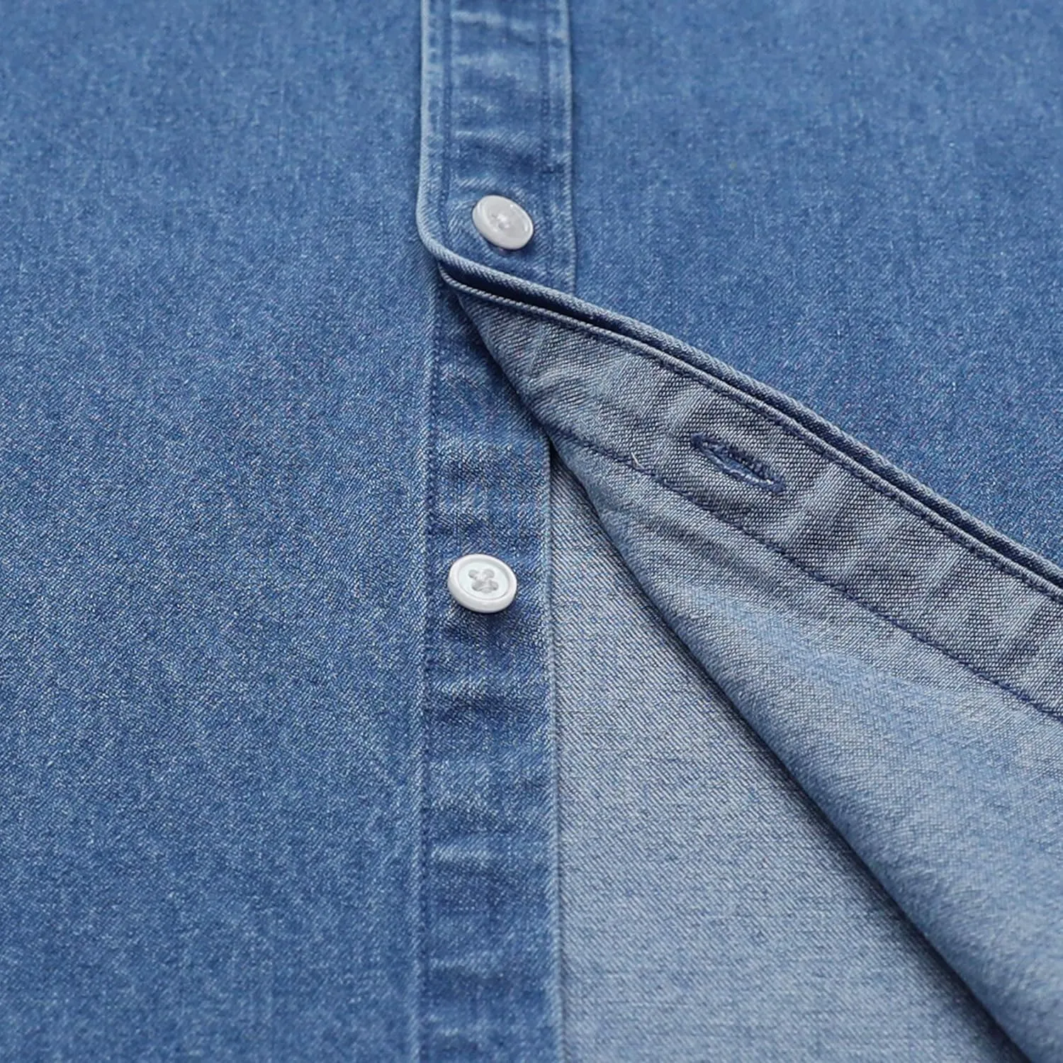 Dubinik? Denim Shirt Men Mens Denim Shirts Long Sleeve Mens Denim Button Down Shirt Cotton Regular Fit Casual Work Shirts