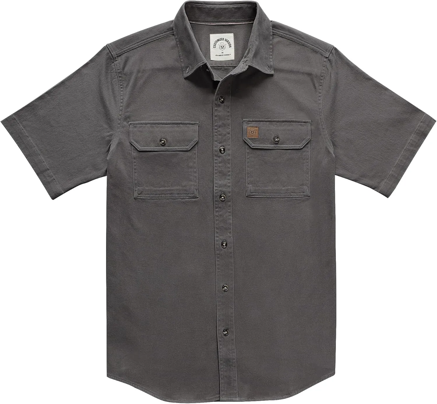 DubinikMens Short Sleeve Button Down Shirts Denim Short Sleeve Shirt Men Two Pocket Western Soft Work Casual Denim Shirt