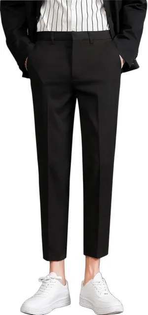 ESSYSHE Men??s Cropped Slim Fit Dress Pants Tapered Ankle Dress Pants Suit Pants
