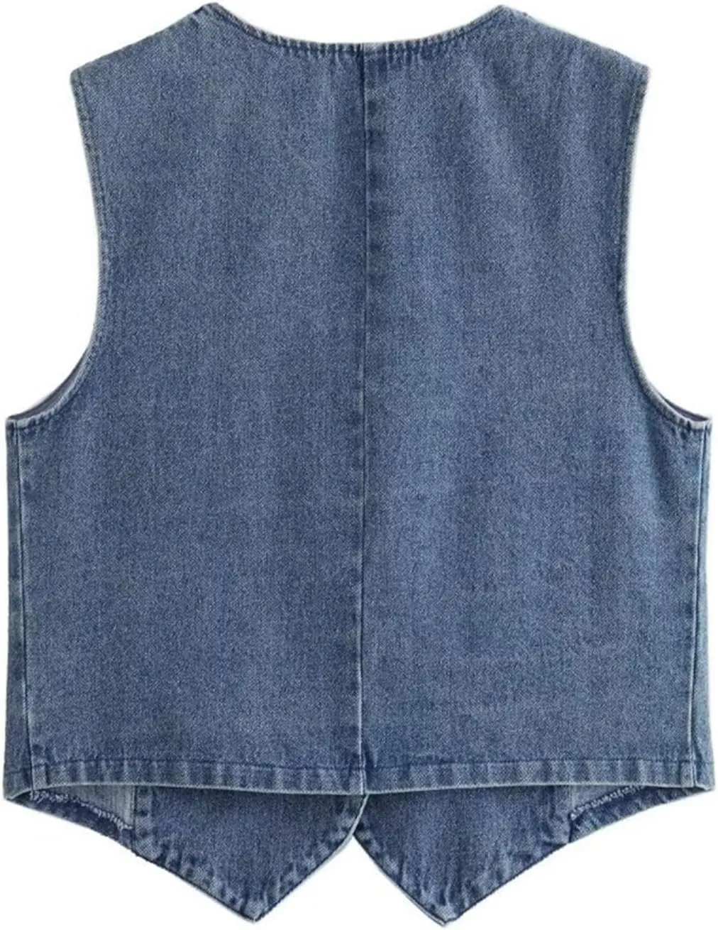 Faretumiya Women Denim Vest Button Down Sleevelss Crop Top Y2k Jean Waistcoat Jacket Slim Fit Going Out Fashion Vest