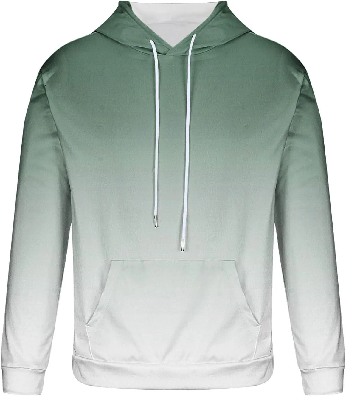 Finelylove Hoodies for Men Loose Fit Gradient Hoodies Pullover Long Sleeve Hooded Collar Drawstring Casual Sweatshirt