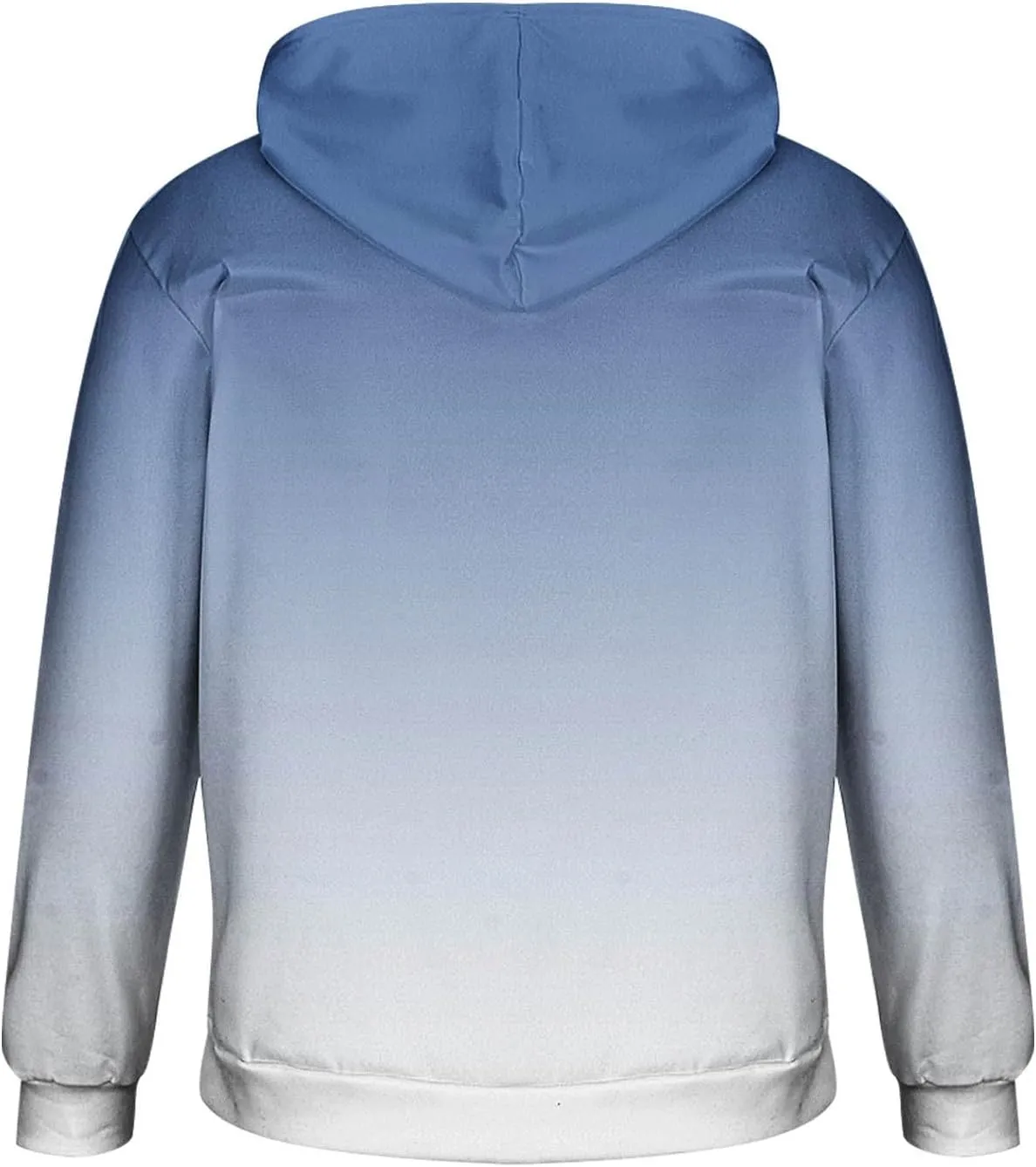 Finelylove Hoodies for Men Loose Fit Gradient Hoodies Pullover Long Sleeve Hooded Collar Drawstring Casual Sweatshirt