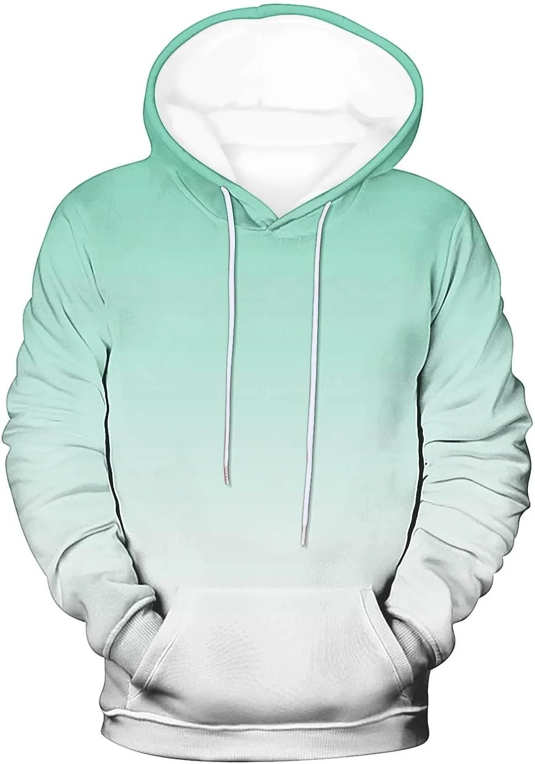 Finelylove Hoodies for Men Loose Fit Gradient Hoodies Pullover Long Sleeve Hooded Collar Drawstring Casual Sweatshirt