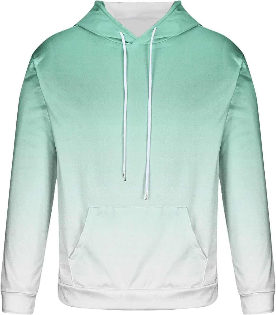 Finelylove Hoodies for Men Loose Fit Gradient Hoodies Pullover Long Sleeve Hooded Collar Drawstring Casual Sweatshirt