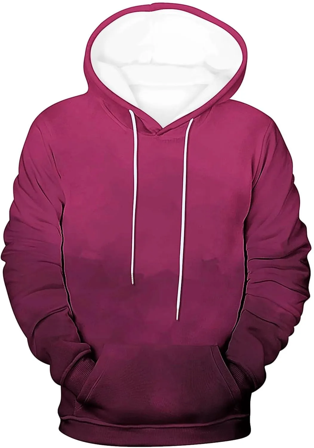 Finelylove Hoodies for Men Loose Fit Gradient Hoodies Pullover Long Sleeve Hooded Collar Drawstring Casual Sweatshirt