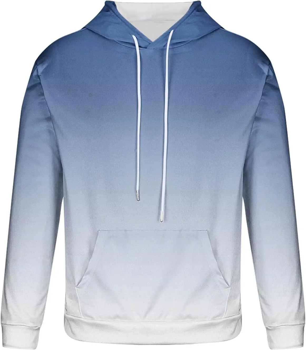 Finelylove Hoodies for Men Loose Fit Gradient Hoodies Pullover Long Sleeve Hooded Collar Drawstring Casual Sweatshirt