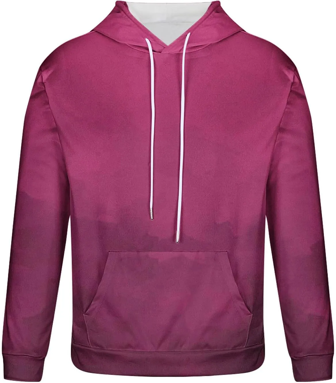 Finelylove Hoodies for Men Loose Fit Gradient Hoodies Pullover Long Sleeve Hooded Collar Drawstring Casual Sweatshirt