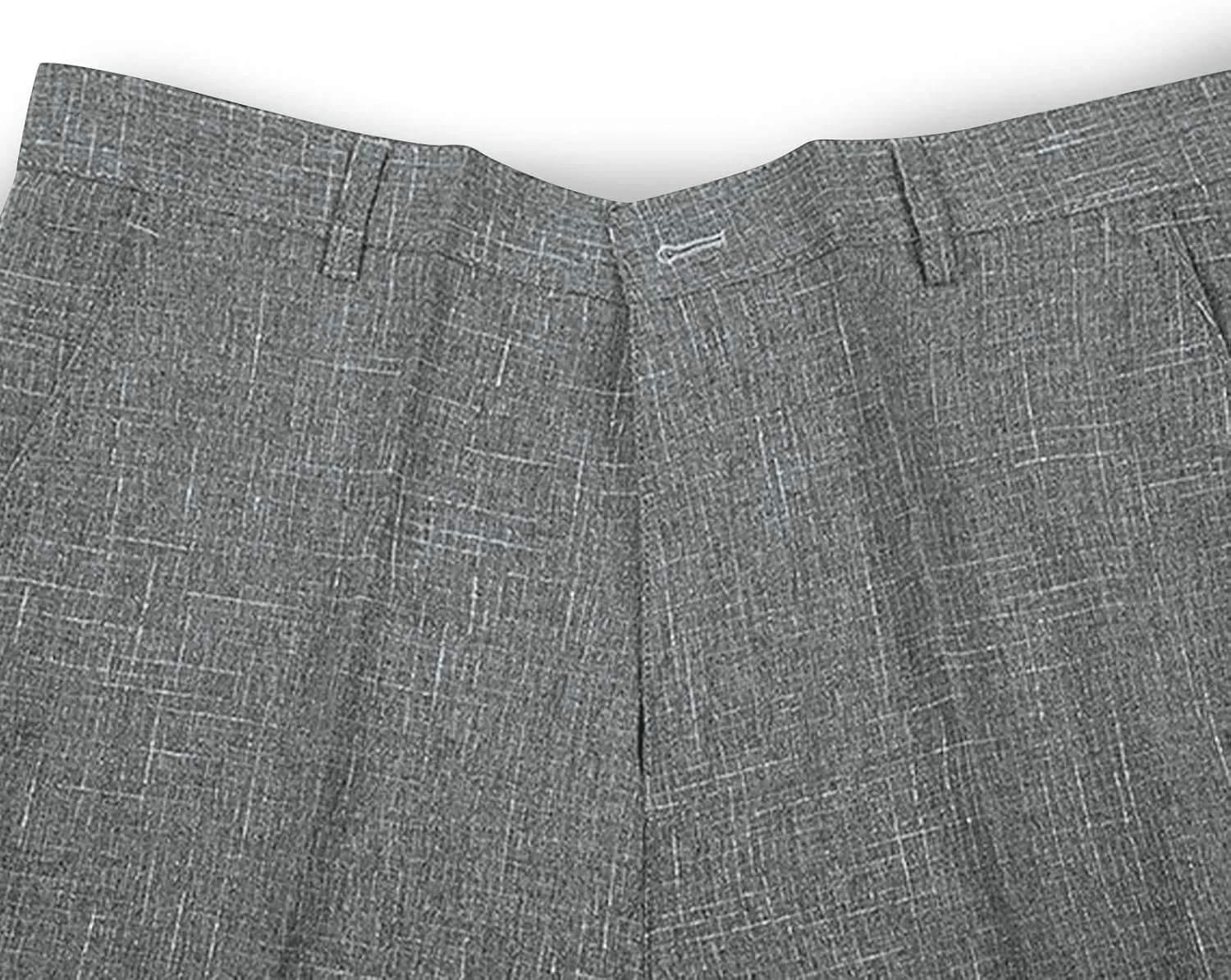 Finelylove Men's Linen Dress Pants Pleated Front Vintage Dress Pants Flex Twill Chino Pants Regular Fit Straight Leg
