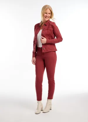 Flare Crop Shacket, Rust Red