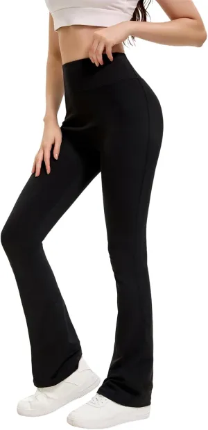 Flare Leggings for Women, Yoga Pant with Tummy Control, High Waisted Bootcut Yoga Leggings-Flare Workout Gym Leggings