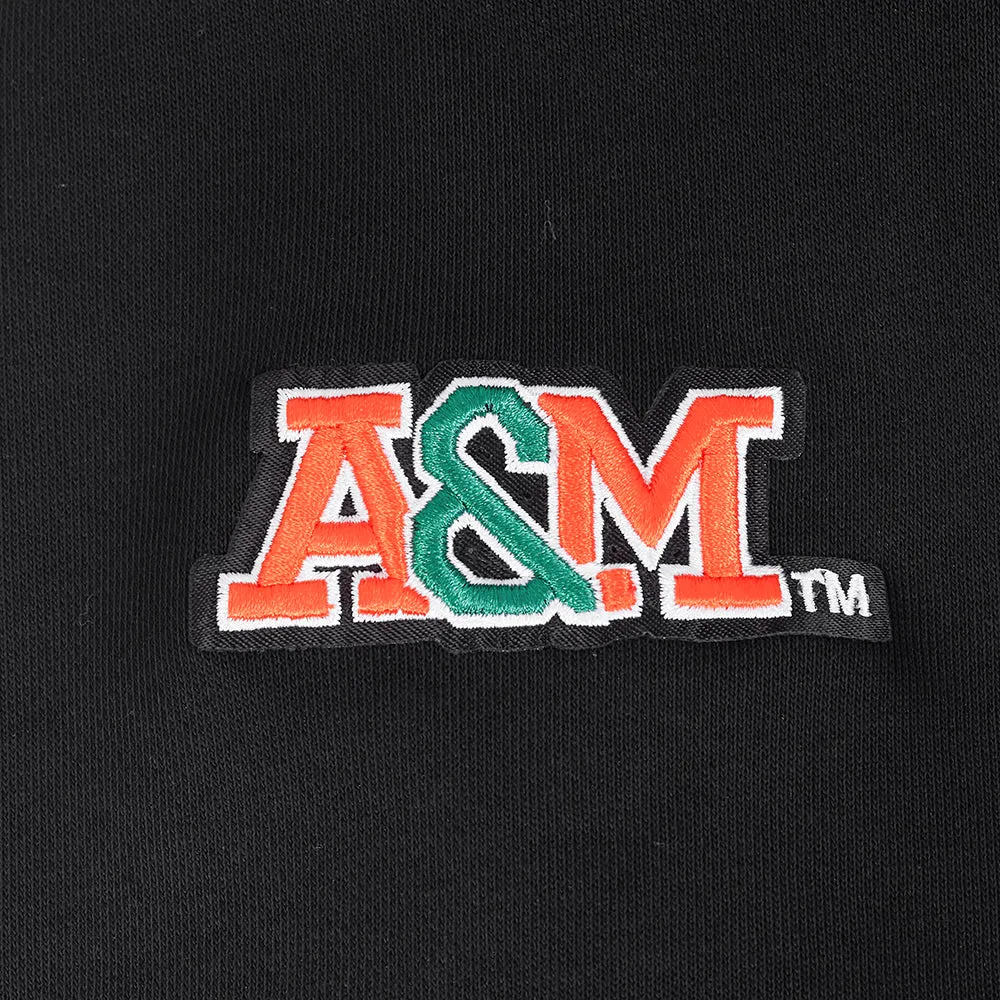 FLORIDA A&M UNIVERSITY CLASSIC FLEECE CROPPED PULLOVER HOODIE (BLACK)