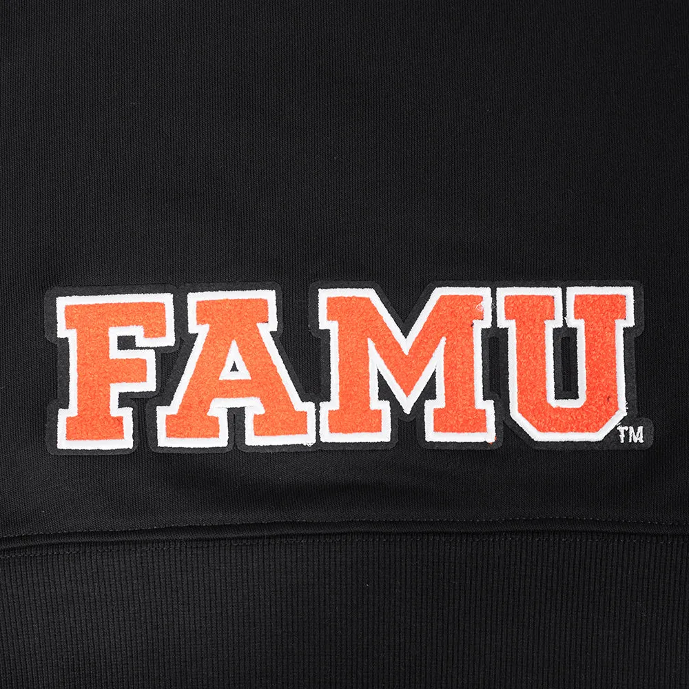 FLORIDA A&M UNIVERSITY CLASSIC FLEECE CROPPED PULLOVER HOODIE (BLACK)