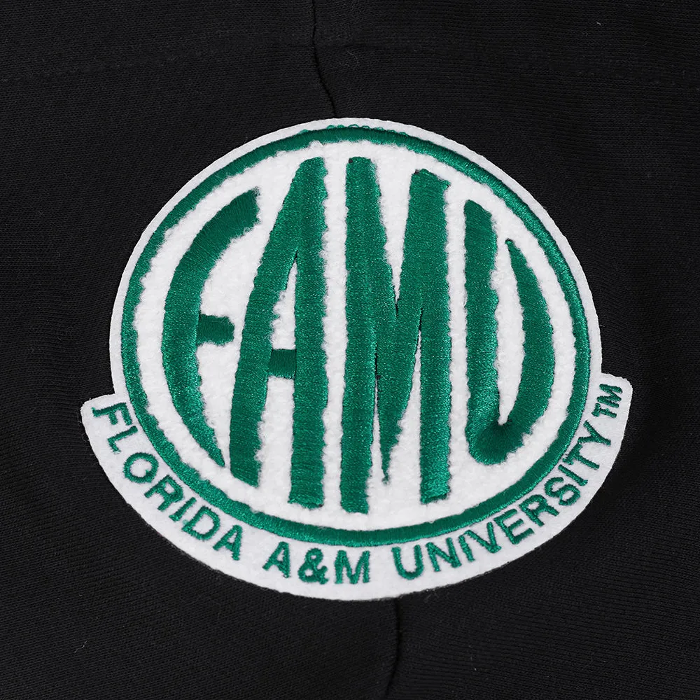 FLORIDA A&M UNIVERSITY CLASSIC FLEECE CROPPED PULLOVER HOODIE (BLACK)