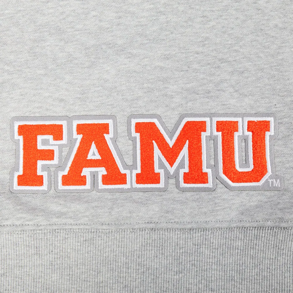 FLORIDA A&M UNIVERSITY CLASSIC FLEECE CROPPED PULLOVER HOODIE (HEATHER GREY)