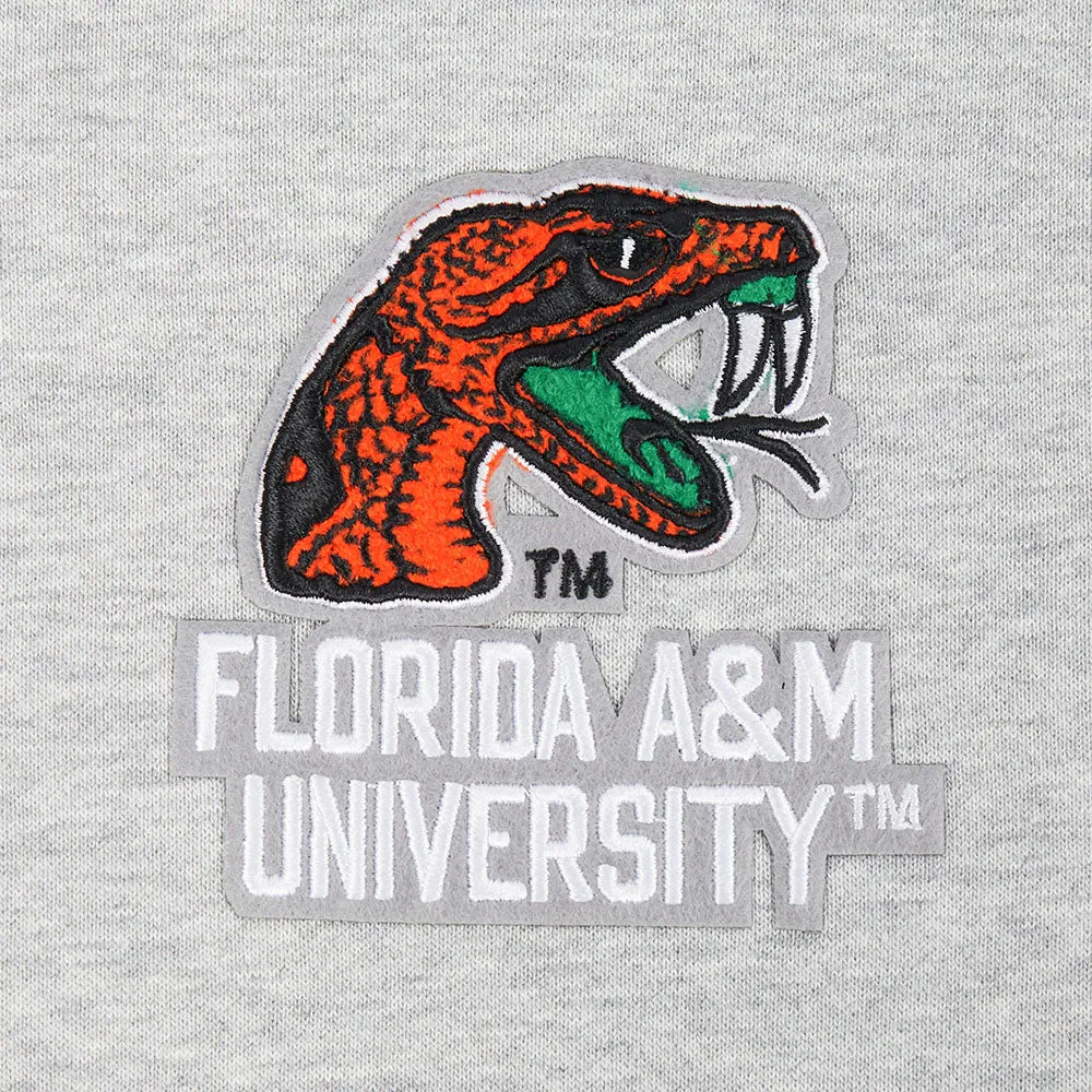 FLORIDA A&M UNIVERSITY CLASSIC FLEECE CROPPED PULLOVER HOODIE (HEATHER GREY)