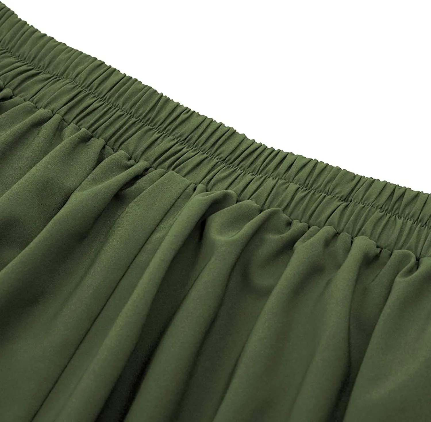 Flowy Pleated Midi Skirt for Women Elastic High Waist Summer Solid Color Retro Skirts Elegant Party Skirt