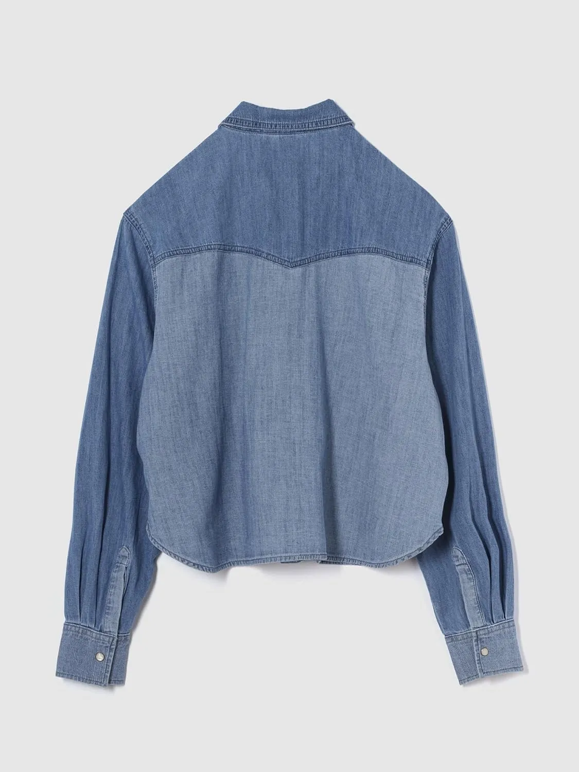 GAP Women's Cropped Pieced Denim Shirt