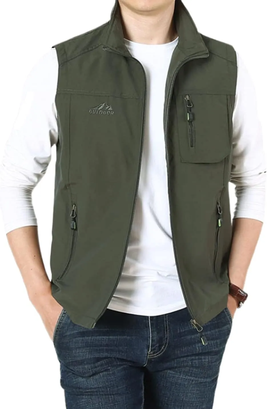 Gihuo Men's Fishing Vest Utility Vest Casual Outdoor Quick Dry Safari Travel Golf Vest Work Vest