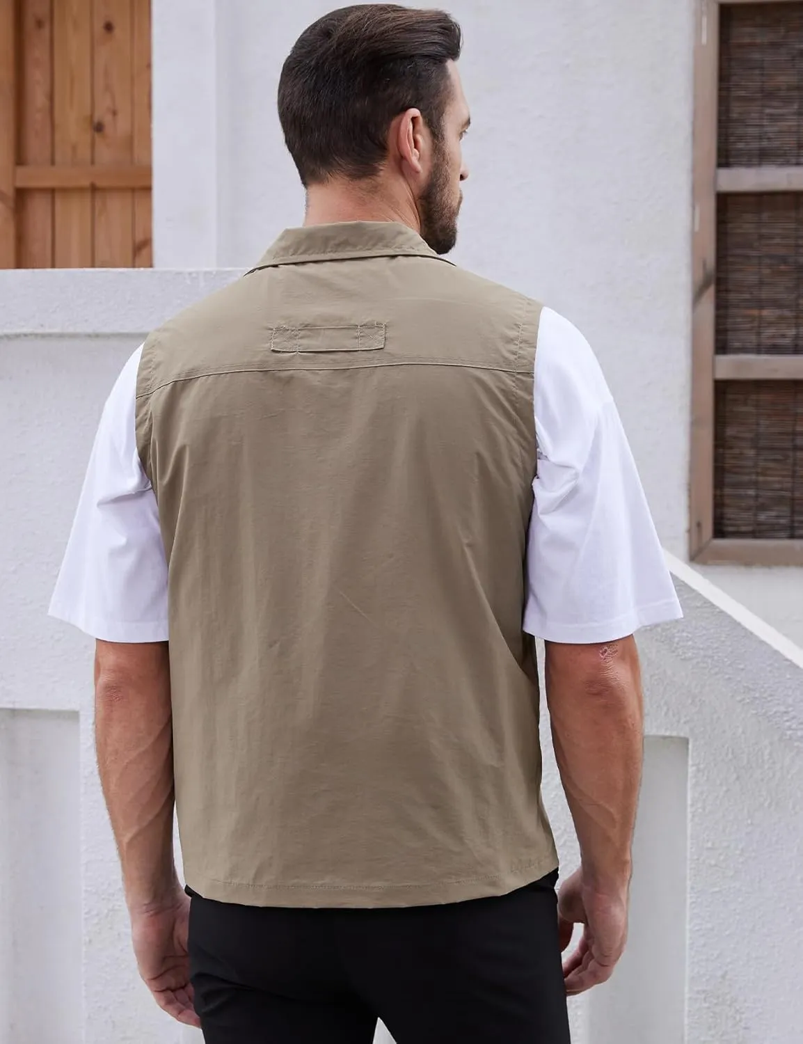 Gihuo Men's Fishing Vest Utility Vest Casual Outdoor Quick Dry Safari Travel Golf Vest Work Vest
