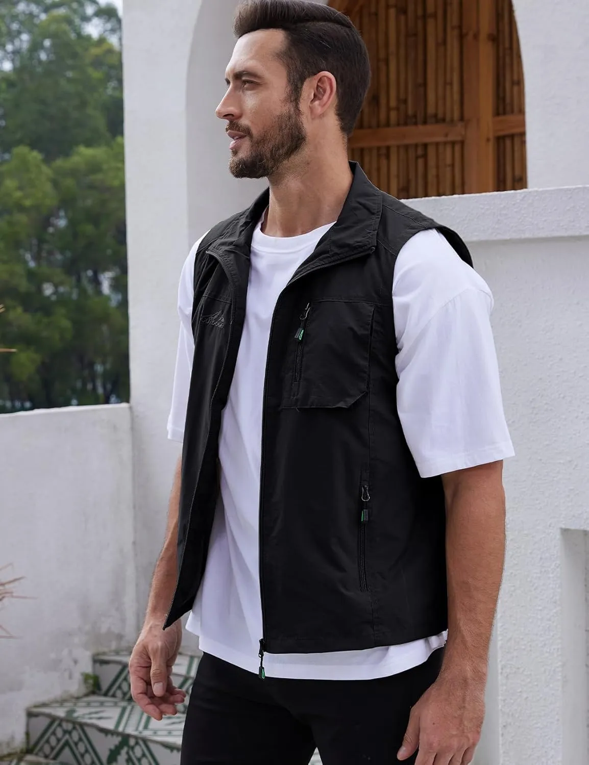 Gihuo Men's Fishing Vest Utility Vest Casual Outdoor Quick Dry Safari Travel Golf Vest Work Vest