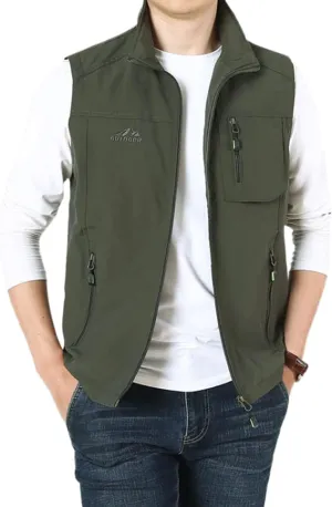Gihuo Men's Fishing Vest Utility Vest Casual Outdoor Quick Dry Safari Travel Golf Vest Work Vest