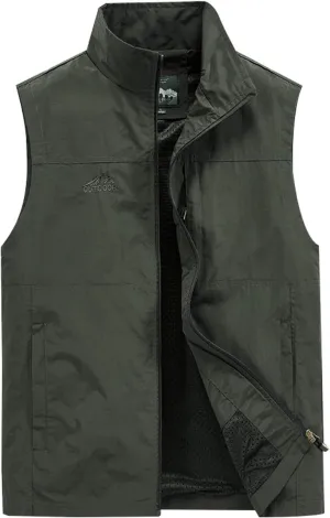 Gihuo Men's Fishing Vest Utility Vest Casual Outdoor Quick Dry Safari Travel Golf Vest Work Vest