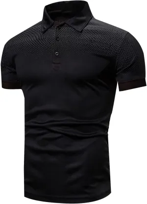 Golf Shirts for Men Fashion Print Short Sleeve Button Polo Shirt Casual Slim Fit Muscle Lightweight Outdoor T Shirts