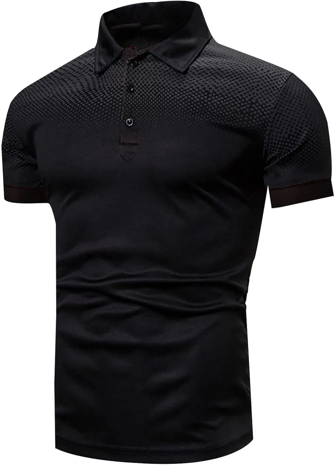 Golf Shirts for Men Fashion Print Short Sleeve Button Polo Shirt Casual Slim Fit Muscle Lightweight Outdoor T Shirts