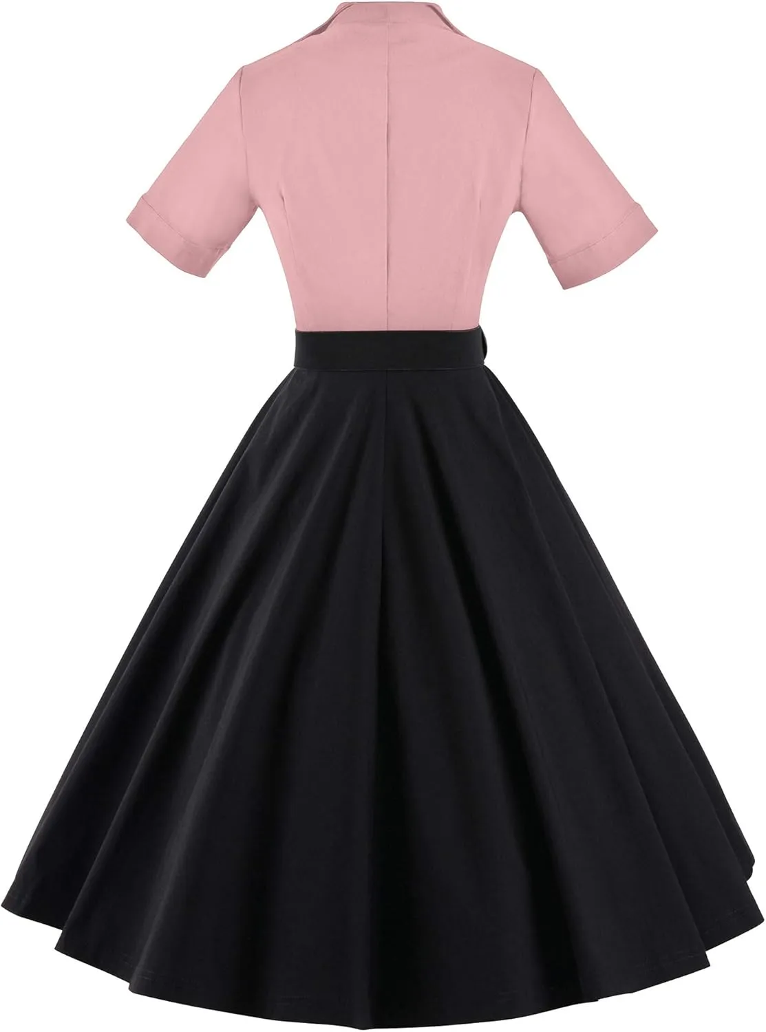 GownTown 1950 Women Dress Midi Shirt Dress Cocktail Dress with Belt