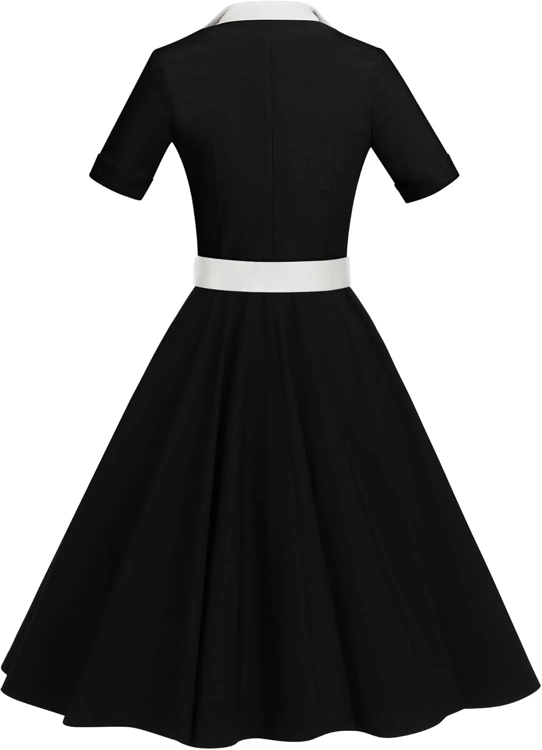 GownTown 1950 Women Dress Midi Shirt Dress Cocktail Dress with Belt