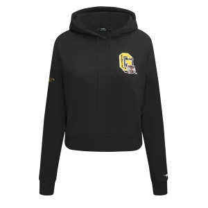 GRAMBLING STATE UNIVERSITY CLASSIC FLEECE CROPPED PULLOVER HOODIE (BLACK)