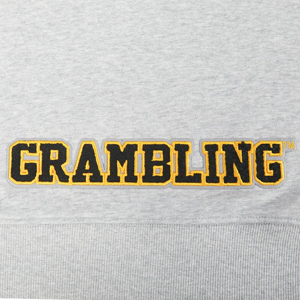 GRAMBLING STATE UNIVERSITY CLASSIC FLEECE CROPPED PULLOVER HOODIE (HEATHER GREY)