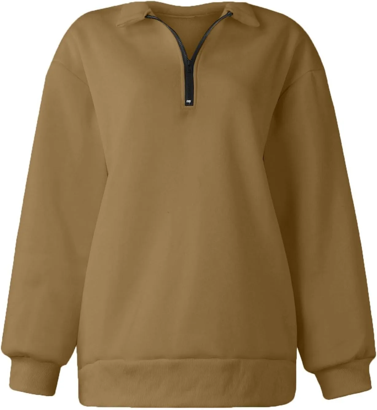 Half Zip Sweatshirt for Women 2024 Fall Winter Loose Fit Hoodie Comfy Outewear Crewneck Outfit Long Sleeve Pullover