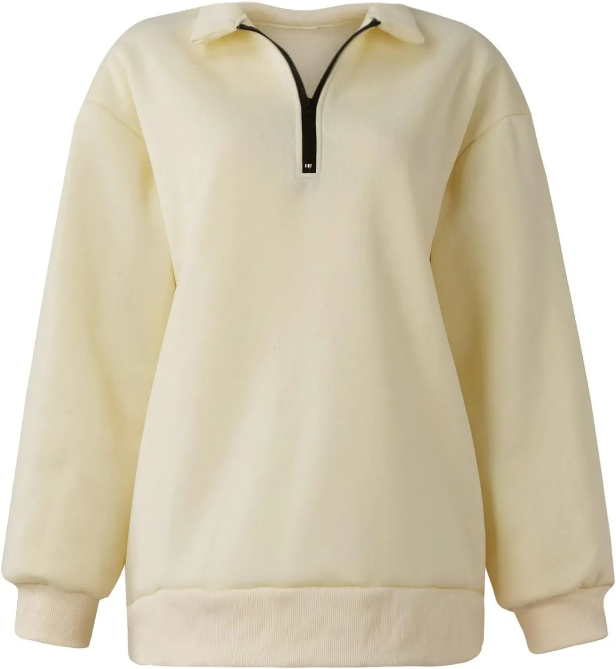 Half Zip Sweatshirt for Women 2024 Fall Winter Loose Fit Hoodie Comfy Outewear Crewneck Outfit Long Sleeve Pullover