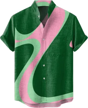 Hawaiian Shirt for Men Collar Shirt Short Sleeve Casual Shirts Down Shirt for Men Beach Vacation Outfits Cruise