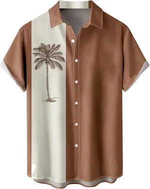 Hawaiian Shirt for Men Print Shirt Men's Hawaiian Shirt Short Sleeves Printed Button Hawaiian Bowling