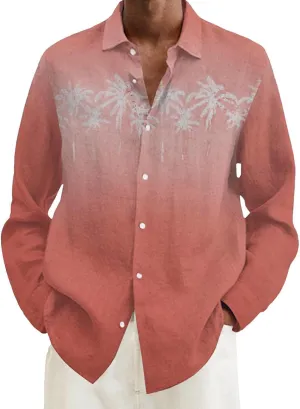 Hawaiian Shirt Men Sleeve Beach Coconut Print Shirt Top Vacation Cruise Hawaii Summer Clothes Funny Hawaiian Shirt