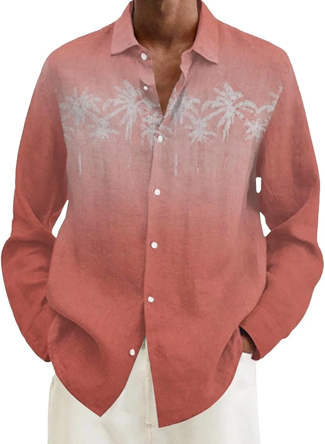 Hawaiian Shirt Men Sleeve Beach Coconut Print Shirt Top Vacation Cruise Hawaii Summer Clothes Funny Hawaiian Shirt