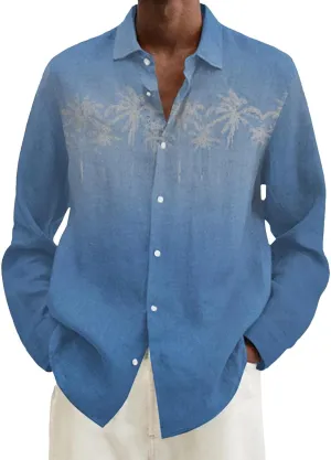 Hawaiian Shirt Men Sleeve Beach Coconut Print Shirt Top Vacation Cruise Hawaii Summer Clothes Funny Hawaiian Shirt
