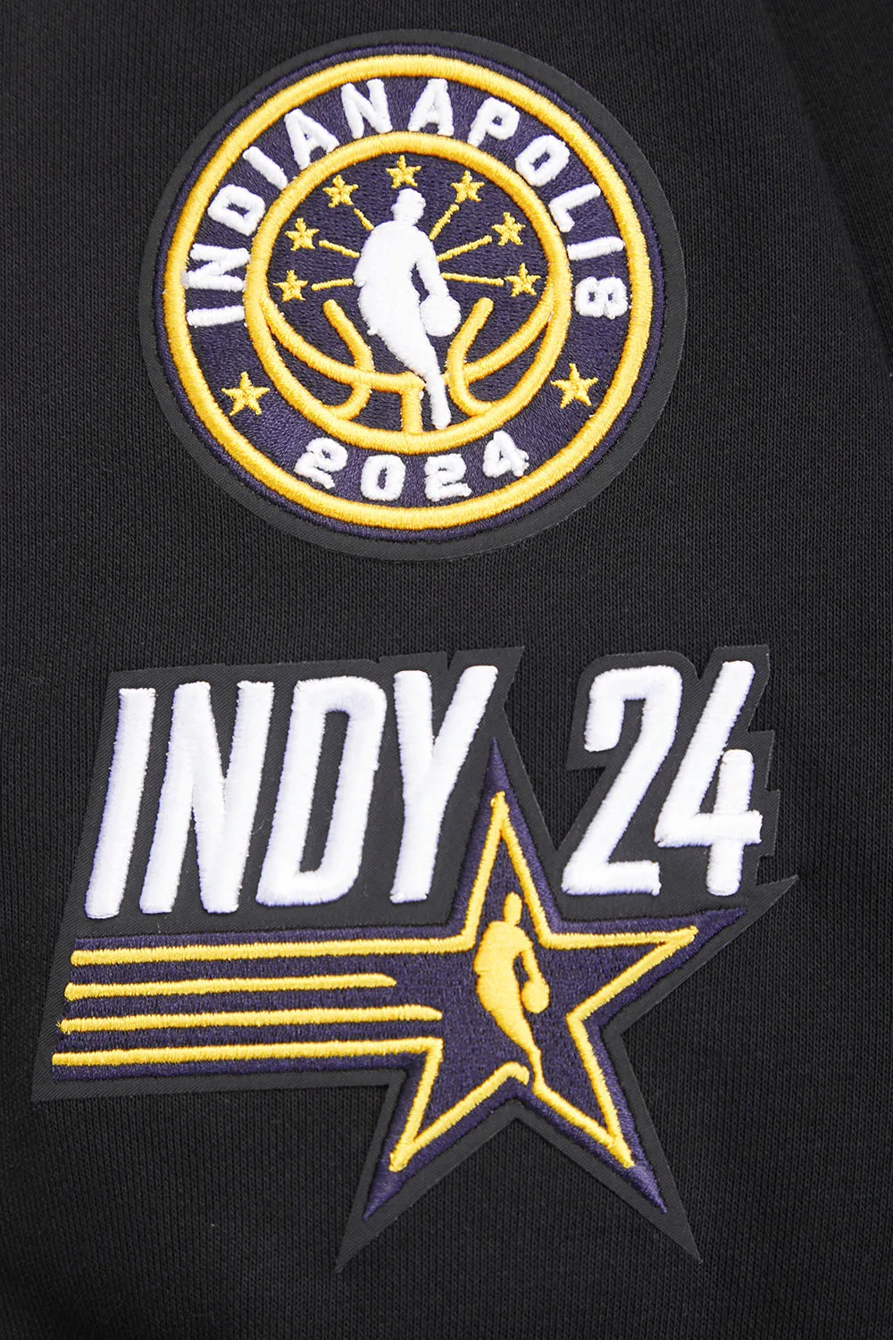 HBCU X NBA ALL STAR 2024 WOMEN'S RIB FLEECE CROPPED PULLOVER HOODIE (BLACK)