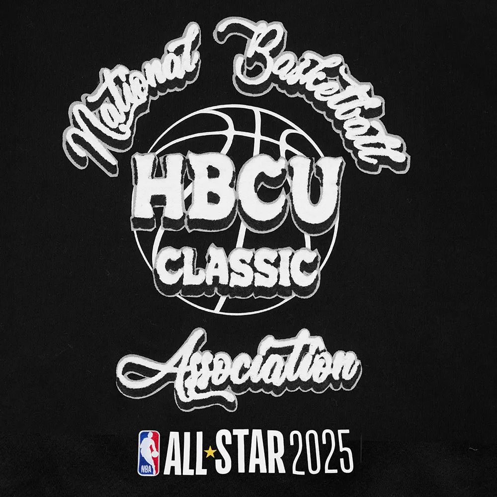 HBCU X NBA ALL STAR 2025 WOMEN'S RIB FLEECE CROPPED PULLOVER HOODIE (BLACK/RED/BLACK)