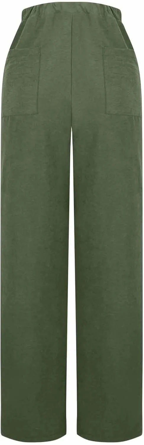 High Waisted Work Pants for Women Business Casual Outfits 2025 Office Dress Pants Trousers Wide Leg Lounge Pants