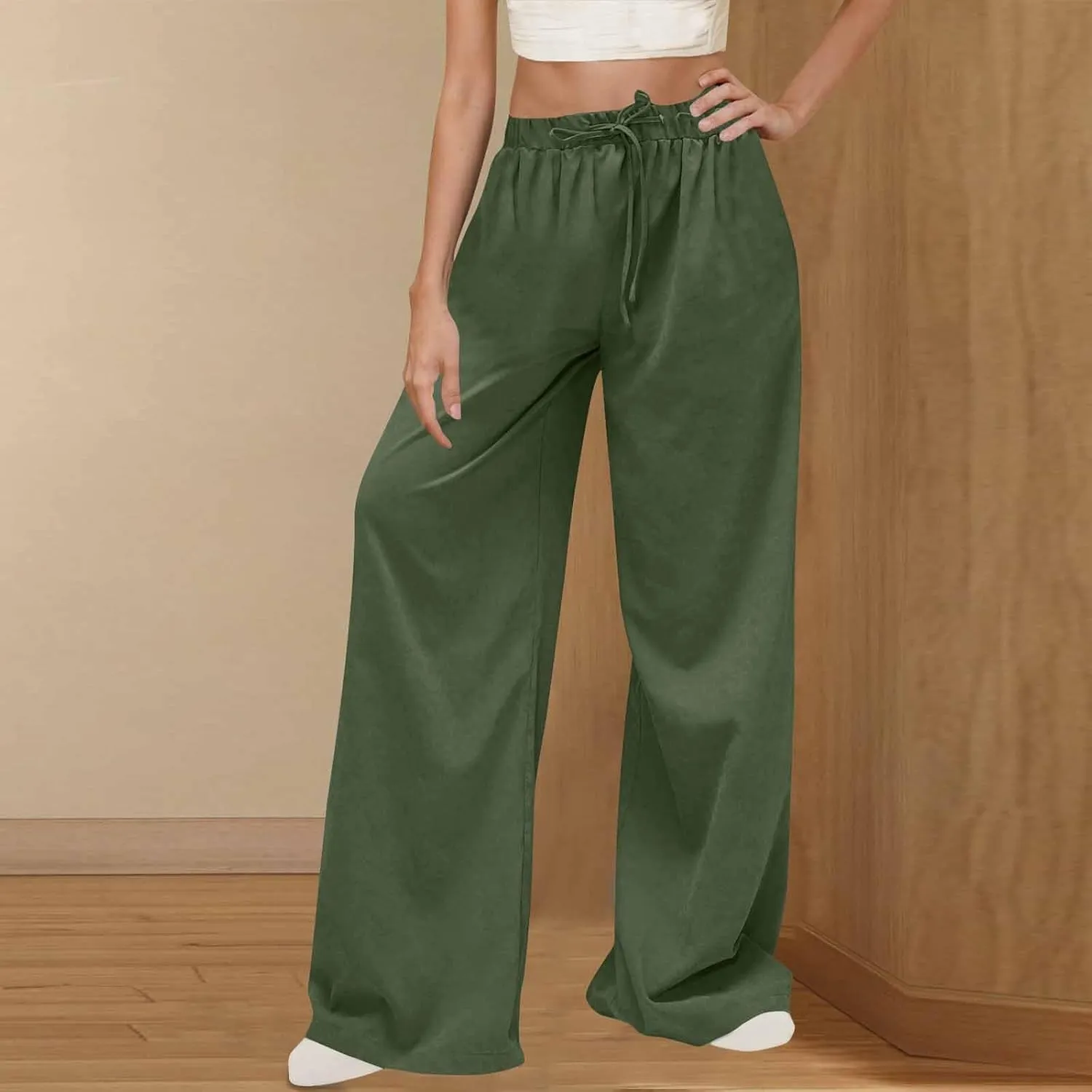 High Waisted Work Pants for Women Business Casual Outfits 2025 Office Dress Pants Trousers Wide Leg Lounge Pants
